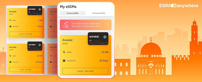 Best eSim from Israel Cheap eSim card for Israel